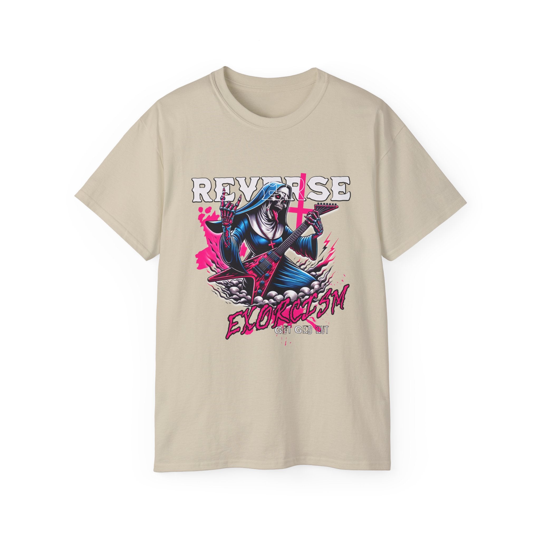 Reverse Exorcism - Unisex Cotton Tee (Front) - Damned Threads